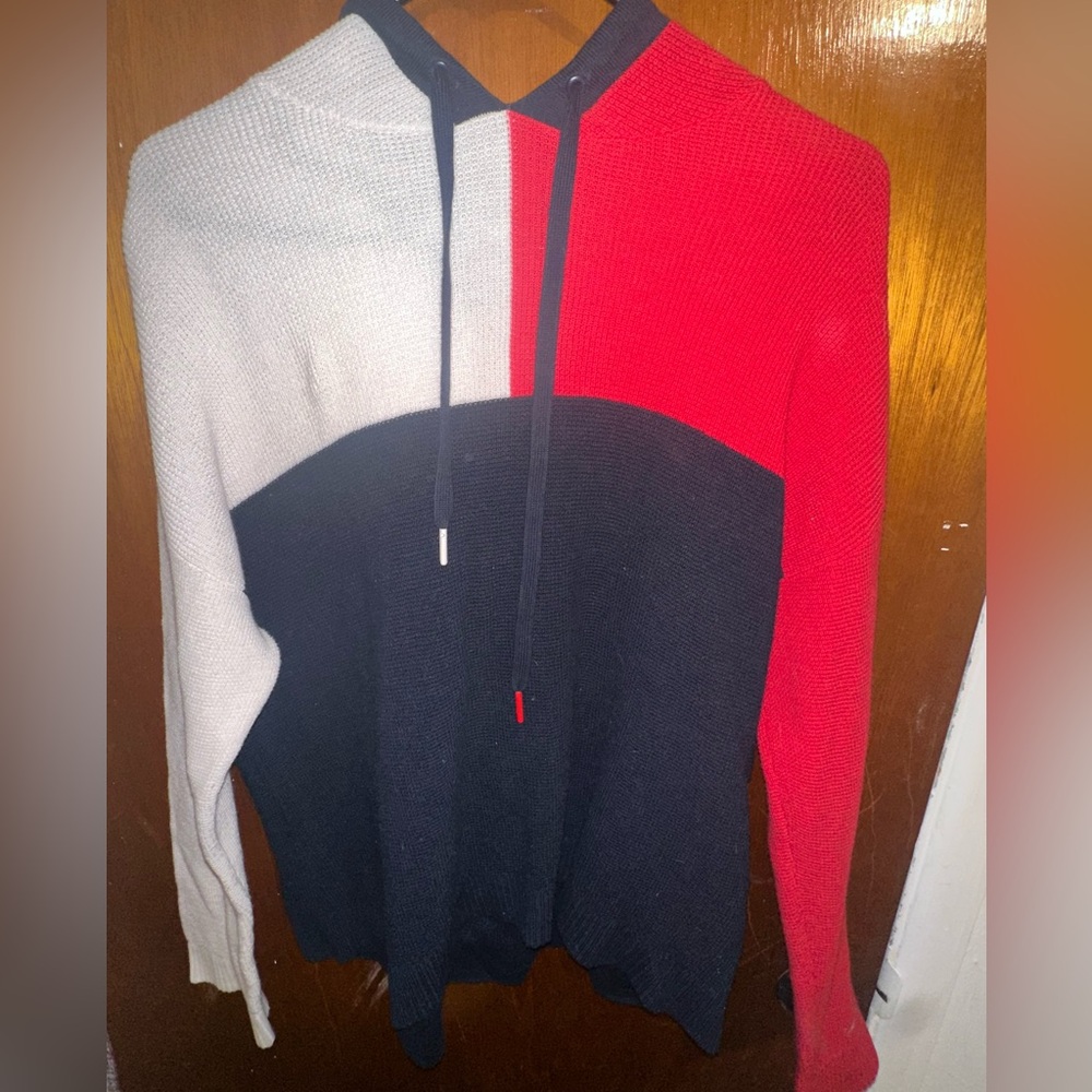 Tommy Hilfiger Red, White, and Black Sweater